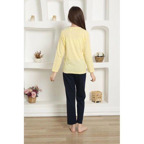 Kız Çocuk Penye Pijama Takım Sarı
