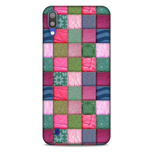 Samsung Galaxy M10 Kılıf Patchwork (35) Fit Design Kılıf Toz Pembe Lacivert