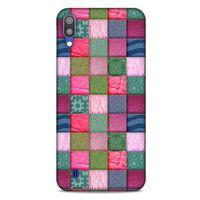 Samsung Galaxy M10 Kılıf Patchwork (35) Fit Design Kılıf Toz Pembe Lacivert