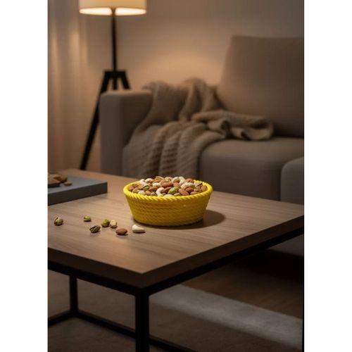 Yuvarlak Çerezlik Sarı Canlı Renkli Dekoratif Sunum Kasesi