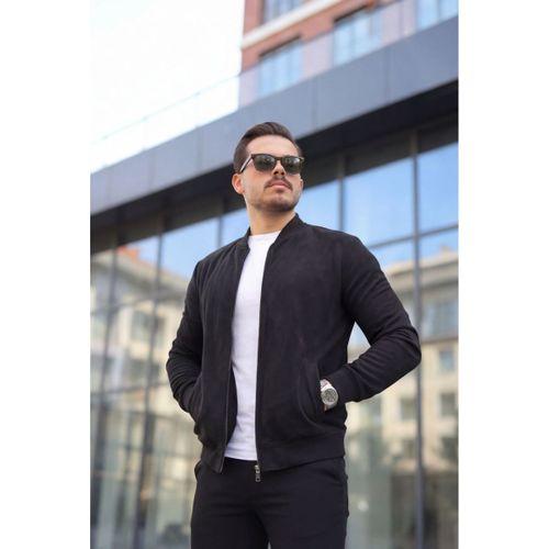 Erkek Scuba Süet Kumaş Bomber Hırka