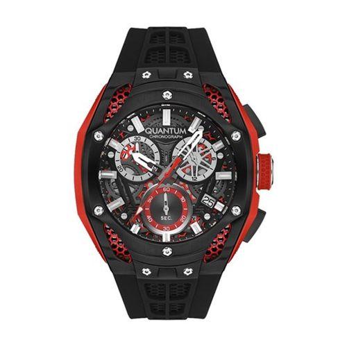 Quantum HNG1102.651 Quartz Silikon Siyah 10 ATM 46 mm Erkek Kol Saati