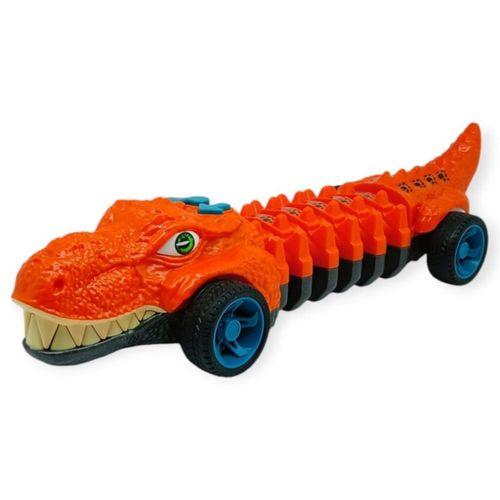 Timsah Araba - Otomatik Hareketli Sesli Işıklı 32 cm - Koyu Turuncu Timsah