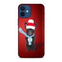 Apple iPhone 12 Mini Kılıf Köpek Kıyafetleri (23) Ultra Koruma Kılıfı French Bulldog Bere