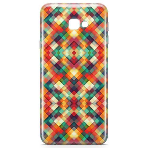 Samsung Galaxy J4 Plus Kılıf Sarı Kırmızı Yeşil Boyut Arka Kapak Koruma Desenli Full Koruyucu