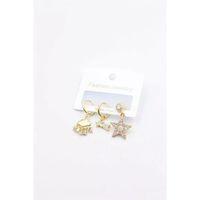 3'lü Yıldız Küpe - Altın