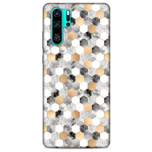 Mermer Desenli (50) Tema Shockproof Kılıf Koyu Gri Huawei P30 Pro Kılıf