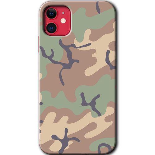 iPhone 11 Kılıf Kapak - Kamuflaj 29 +Hayalet Ekran Yandan Gözükmez