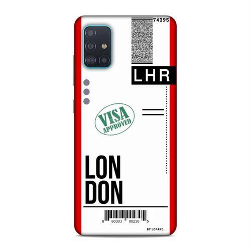 Samsung Galaxy A51 Kılıf Uçak Bileti Londra Arka Kapak Koruma Desenli Full Koruyucu