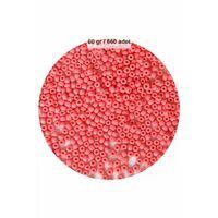 Pembe Renk 4 mm Yaklaşık 660 adet / 60 gram Cam Boncuk Oya Yazma Bileklik ve Kolye