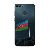 Huawei Psmart Uyumlu Kılıf Azarbaijan (27) Tasarımlı Kılıf Mavi Beyaz