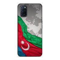 Oppo A72 Uyumlu Kılıf Azarbaijan (16) Kalın Kılıf Harita Bayrak
