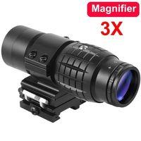 Magnifier 3x Yakınlaştırmalı Dürbün - 22mm Ray Uyumlu, Katlanır Yaylı Ayaklı