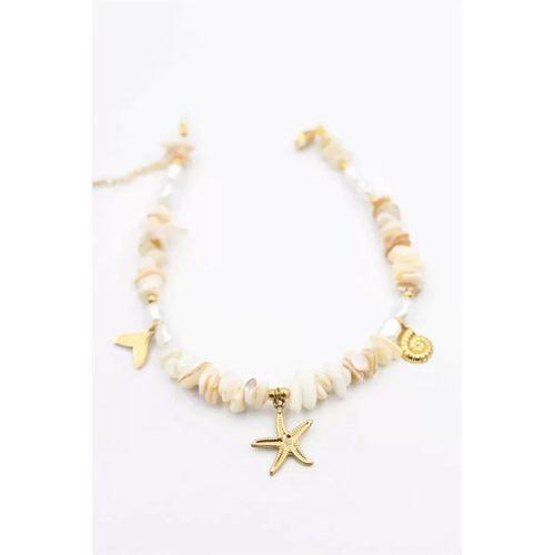 Doğal Taş Halhal - Altın