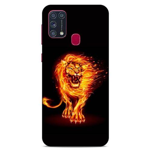 Lopard Samsung Galaxy M31 Uyumlu Kılıf FireX (20) Koruyucu Kılıf Ateşli Aslan