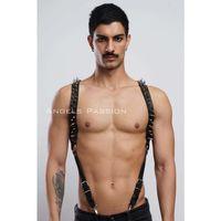 Çivi Detaylı Erkek  Göğüs Harness, Erkek  Clubwear, Deri Erkek  Harness - Brfm203