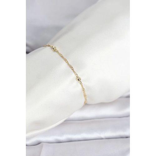 CM 14K Gold Renk Burgu Topçuk Model Kadın Bileklik