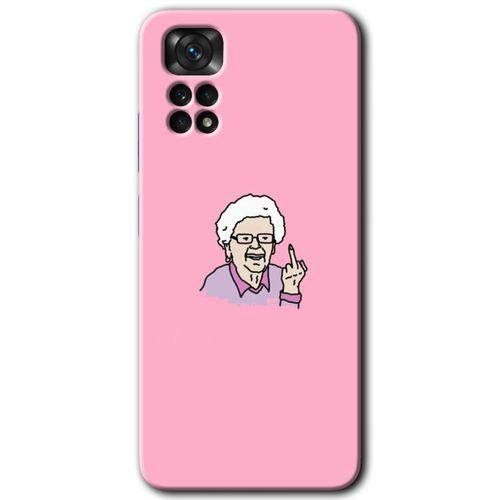 MRCİLETİSİM Xiaomi Redmi Note 11s 5G Global Kılıf HD Desen Baskılı Arka Kapak+Temperli Cam - Bad Grandmother