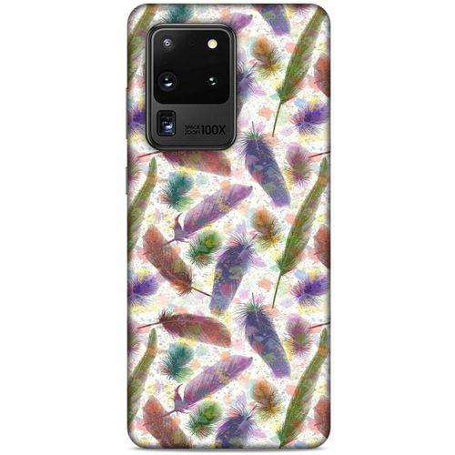 Samsung Galaxy S20 Ultra Kılıf Desenli Özel Seri Tüyler (33) Hybrid Kılıf