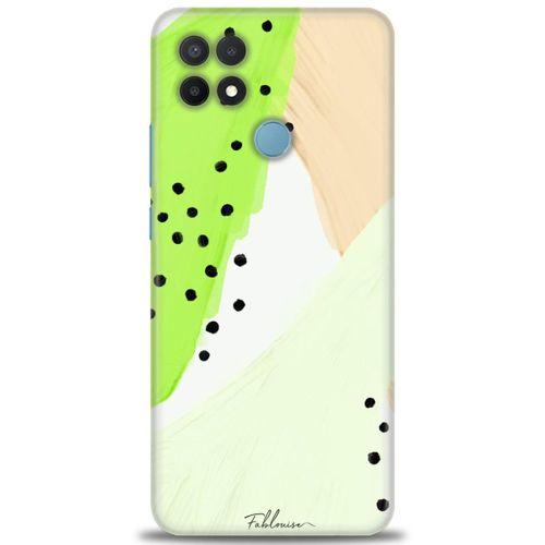 Oppo A15S Kılıf HD Baskılı Kılıf - Fıstık Yeşili + Tam Ekran Koruyucu