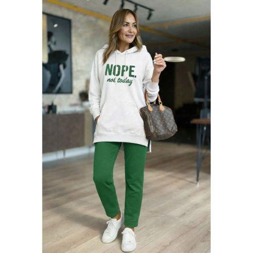 Kadın Uzun Kollu Kapşonlu Bağcıklı Viskon Iki Iplik Sweat