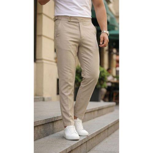 Erkek Toka Detaylı Oldmoney Kumaş Pantolon