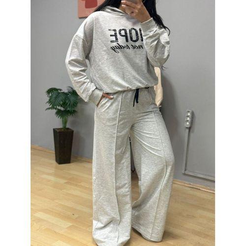 Kadın Uzun Kollu Nope Baskılı Beli Ribanalı Ikili Takım