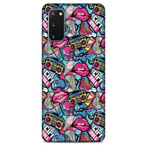 Retro (1) Desen Kılıfı Renkli Samsung Galaxy S20 Kılıf