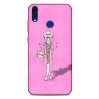 Huawei Honor 8C Kılıf FunnyMaX (21) Koruyucu Kapak Şeker Pembe Kedi