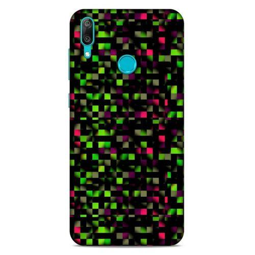 Lopard Huawei Y7 2019 Uyumlu Kılıf PiXel (25) Antişok Kapak Yeşil Pembe