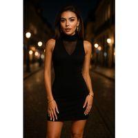 Kadın Balıkçı Yaka Tül Detay Kolsuz Mini Elbise