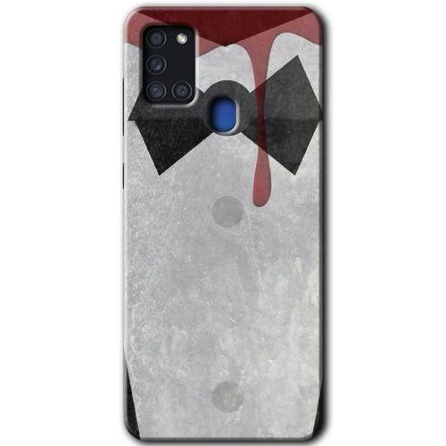 Samsung Galaxy A21s Kılıf Baskılı Kapak - Gentleman Blood + 5D Tam Kaplayan Cam