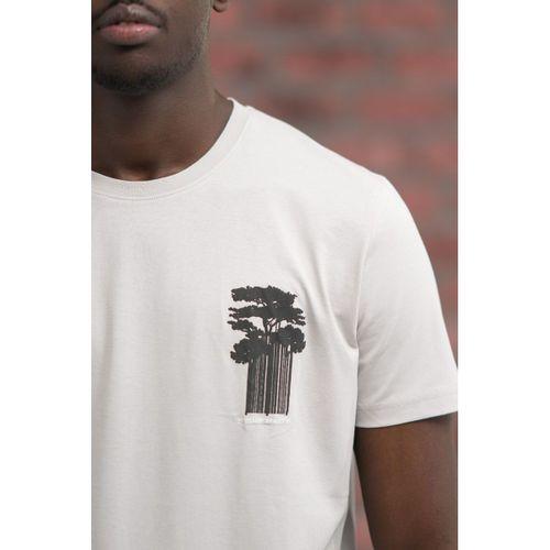 Slim Fit Sıfır Yaka Baskılı Pamuklu T-Shirt
