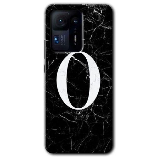 Xiaomi Mi Mix 4 HD Baskılı Kılıf + 9D Tam Ekran Koruyucu - Siyah Mermer Desenli O Harfi
