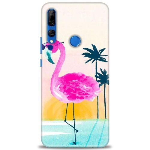Huawei Y9 Prime 2019 Kılıf HD Baskılı Kılıf - Flamingo + Tam Ekran Koruyucu