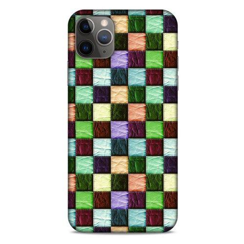 Apple Iphone 11 Pro Max Kılıf Patchwork (6) Silikon Kılıf Su Yeşili