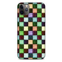 Apple Iphone 11 Pro Max Kılıf Patchwork (6) Silikon Kılıf Su Yeşili