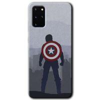 MRCİLETİSİM MRCİLETİSİM Samsung Galaxy S20 Plus Kılıf HD Desen Baskılı Arka Kapak + Temperli Cam - Captain Avenger