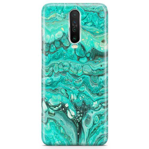 Xiaomi Redmi Poco X2 Kılıf Su Yeşili Mermer Arka Kapak Koruma Desenli Full Koruyucu