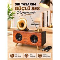 Retro Gramofon Tasarımlı Bluetooth Hoparlör – 3d Stereo Ses, 1800 Mah Batarya