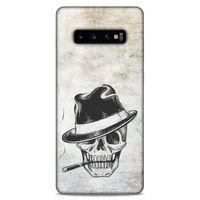 Lopard Samsung Galaxy S10 Plus Uyumlu Kılıf Tattoo's (24) Darbe Emici Kılıf Şapkalı İskelet