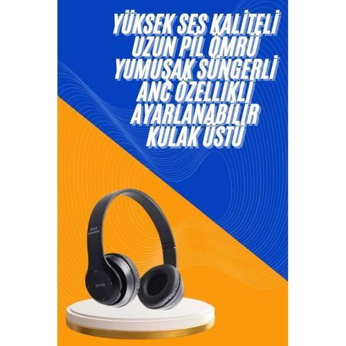 Wireless 5.0 Bluetooth Kablosuz Kulaklık Anc Özellikli Kulak Üstü Ayarlanabilir