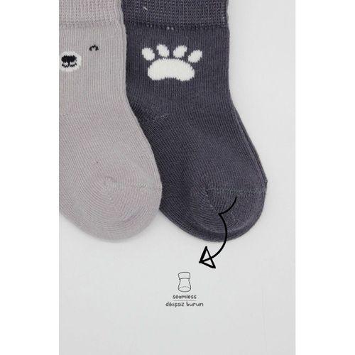 Bistyle Bistyle Bear Penye Soket Çorap 2'Li BS10116 Gri