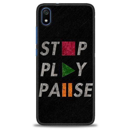 Xiaomi Redmi 7A Kılıf HD Baskılı Kılıf - Stop Play + Tam Ekran Koruyucu