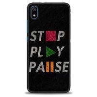 Xiaomi Redmi 7A Kılıf HD Baskılı Kılıf - Stop Play + Tam Ekran Koruyucu