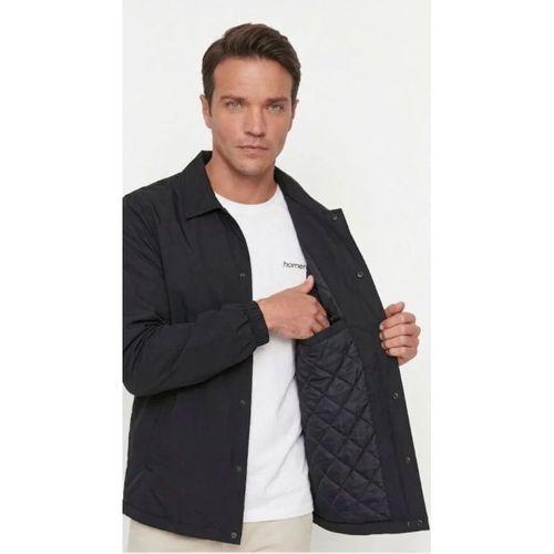 Erkek Yağmur İtici İç Astarlı Çıtçıtlı İç Cepli Dış Cepli Mevsimlik Ceket - Siyah