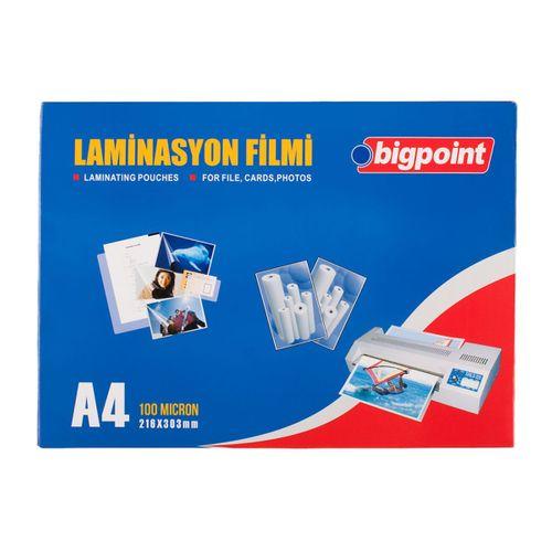 Bigpoint Laminasyon Filmi A4 100 Mikron 100'lü Kutu