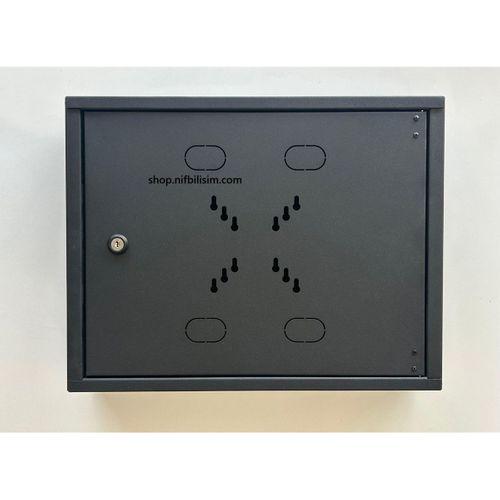 Nif Bilişim İki Yönlü Kilitli Metal Pano Hareketli Raf Kayıt Cihazı Panosu DVR BOX 45cmx35cmx10cm Si