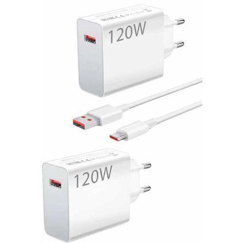120 Watt Turbo Hızlı Şarj Aleti Seti Hızlı Şarj Adaptörü Beyaz