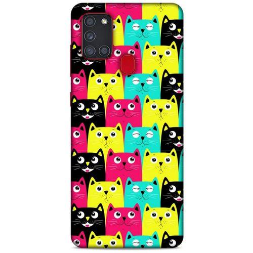 Lopard Samsung Galaxy A21s Uyumlu Kılıf Kediler (40) Fit Silikon Kılıf Minnak